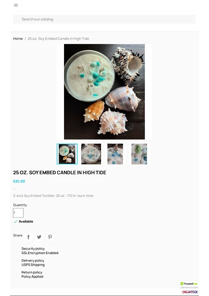25 oz. Soy Embed Candle in High Tide